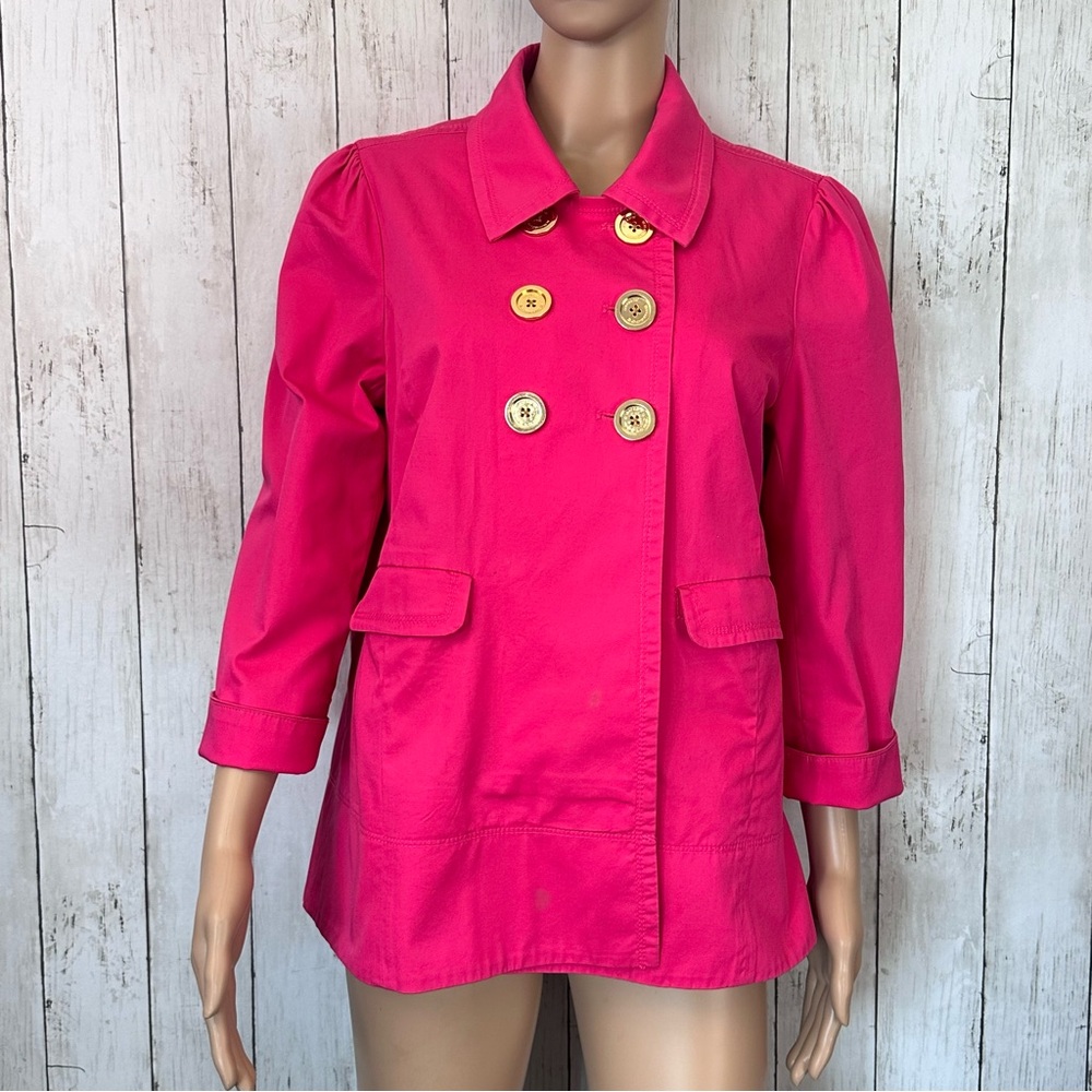Juicy Couture Pink Fuchsia Trench Coat Size M